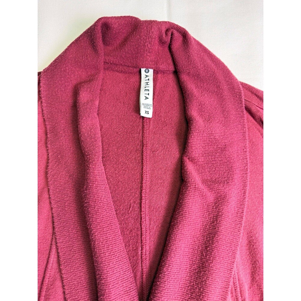 Athleta Women's XS Purple Open Front Shawl Collar Long Sleeve Pocket Cardigan